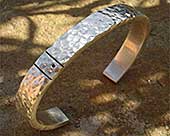 Mens silver hammered cuff bracelet