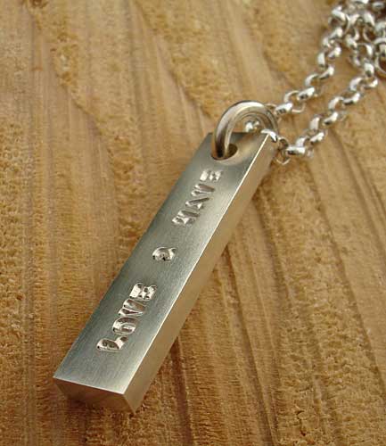 mens silver personalised necklace