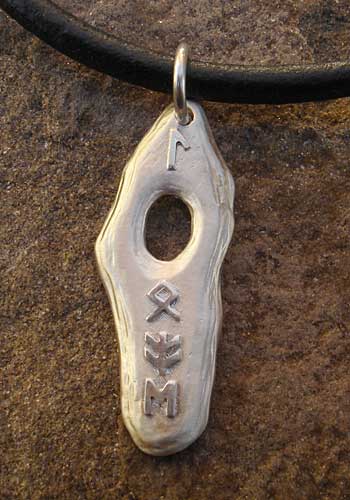 Mens silver Runic necklace