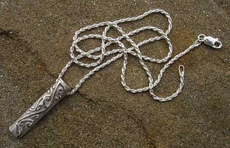 mens silver tribal necklace
