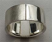 Mens split finish silver ring