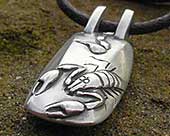 Mens sterling silver scorpion pendant