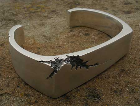 men's textured heavy silver torc bracelet
