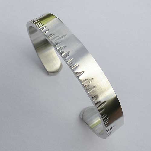 mens textured silver cuff bracelet