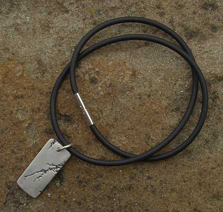 mens textured silver necklace