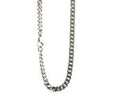 Mens titanium flat curb chain necklace