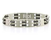 Mens titanium & rubber designer bracelet