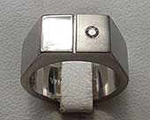 Mens titanium signet ring