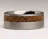 Mens titanium wooden wedding ring