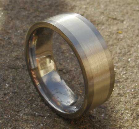 Mens titanium wedding ring