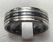 Mens Triple Tone Wedding Ring