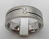 Mens twin diamond titanium wedding ring