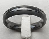 Mens twin finish black ring