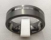 Mens twin finish black wedding ring