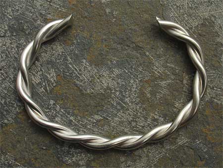 men's twisted silver cuff bracelet