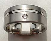 Mens titanium diamond wedding ring