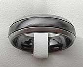 Mens two tone domed wedding ring