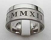 Mens Roman numeral wedding ring