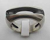 Mens unique designer silver ring
