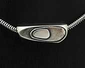 Mens unusual contemporary silver necklace