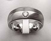 Mens unusual diamond wedding ring