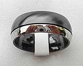 Mens unusual domed wedding ring