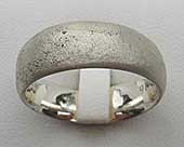 Mens unusual handmade silver ring