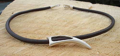 mens unusual leather necklace