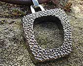 Unusual mens oxidised silver necklace