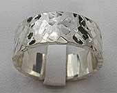 Mens unusual sterling silver ring