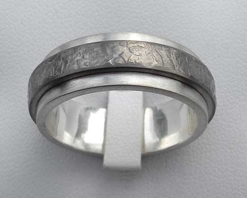 mens unusual titanium wedding ring