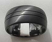 Mens wide black wedding ring