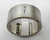Baguette Diamond Silver & Steel Wedding Ring