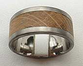Mens wooden titanium wedding ring