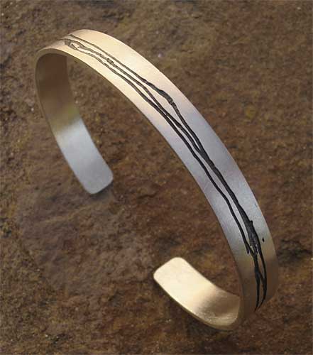 Mens and womens silver cuff bracelet