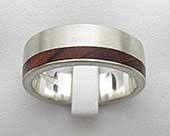 Mens wood inlaid wedding ring