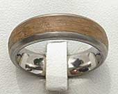 Mens wood inlay titanium wedding ring