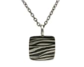 Square titanium necklace featuring a natural design on a titanium chain