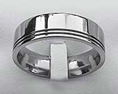 Modern designer titanium wedding ring