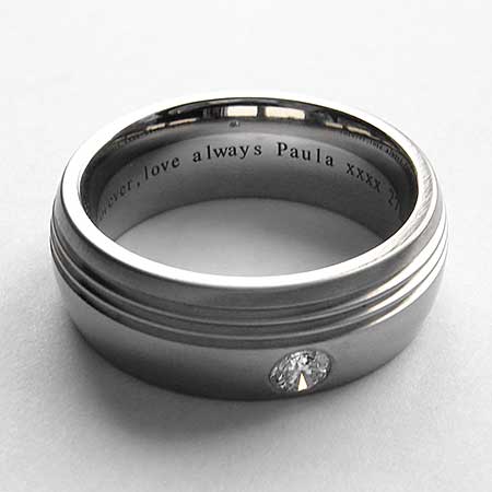 Modern diamond wedding ring