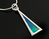 Modern handmade enamelled silver necklace