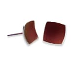 Modern titanium stud earrings featuring a softly curved square profile