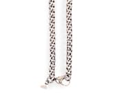 Modern chain necklace made from chunky curb-style links in titanium