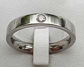 Size H Narrow Titanium Diamond Wedding Ring