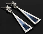 Modern triangle shaped drop earrings