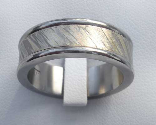 mokume pattern wedding ring