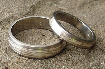 mokume wedding rings
