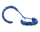Navy blue rope work titanium hoop earrings