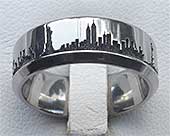 Titanium ring New York skyline