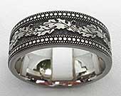 Size S Decorative Titanium Wedding Ring